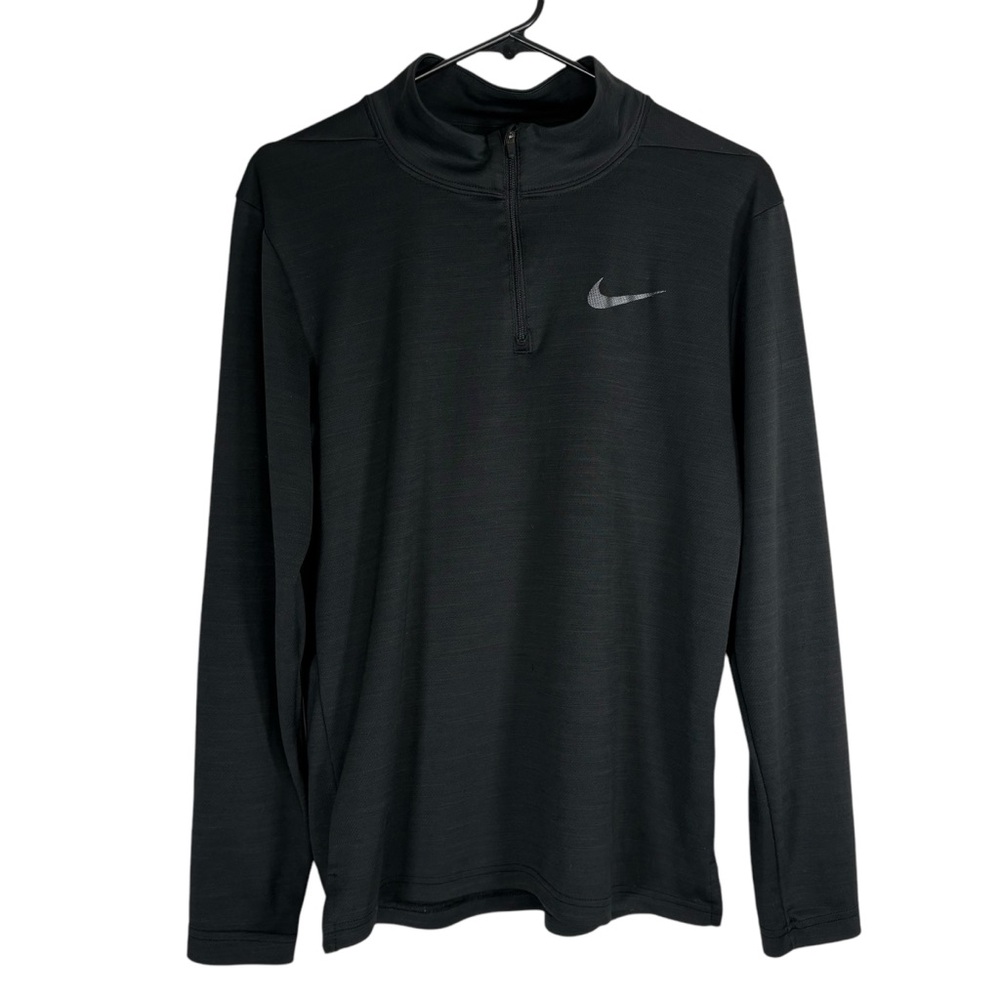 Nike Dri Fit Men's Small Black Quarter Zip Lightweight Pullover Sweater